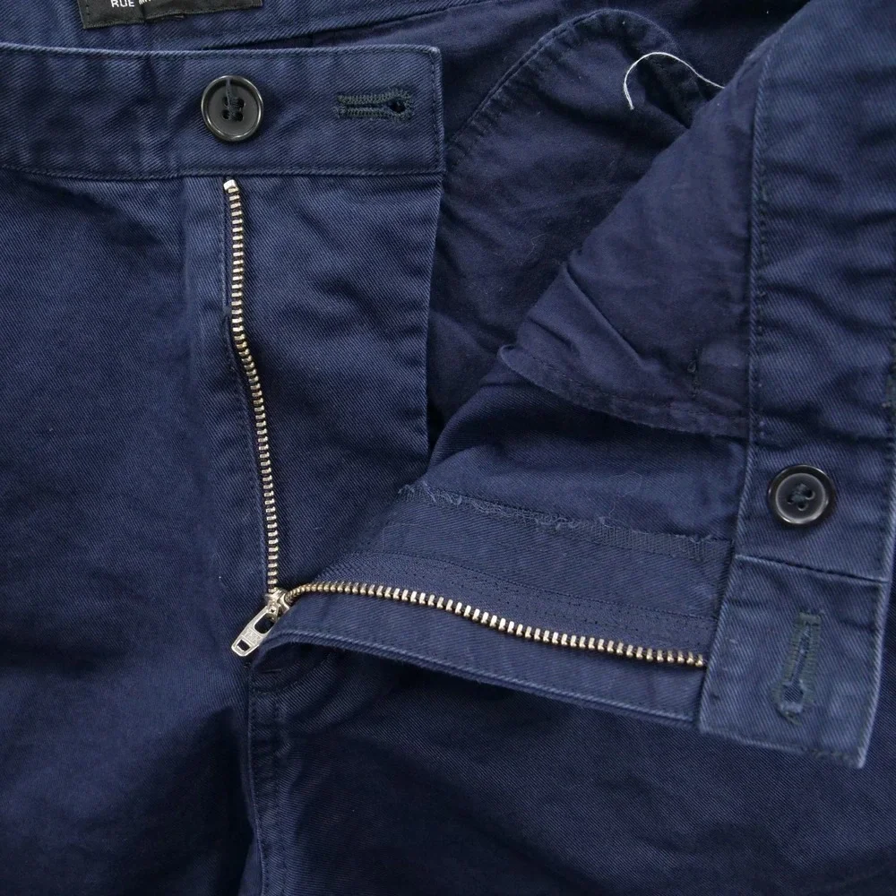 APC Pants Mens 32 Blue Flat Front Chinos Slim Straight Mid Rise Zip Fly